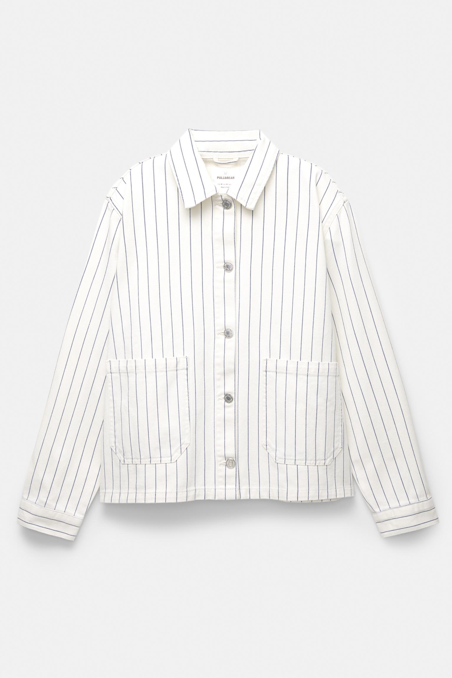 Striped cotton jacket Product Image
