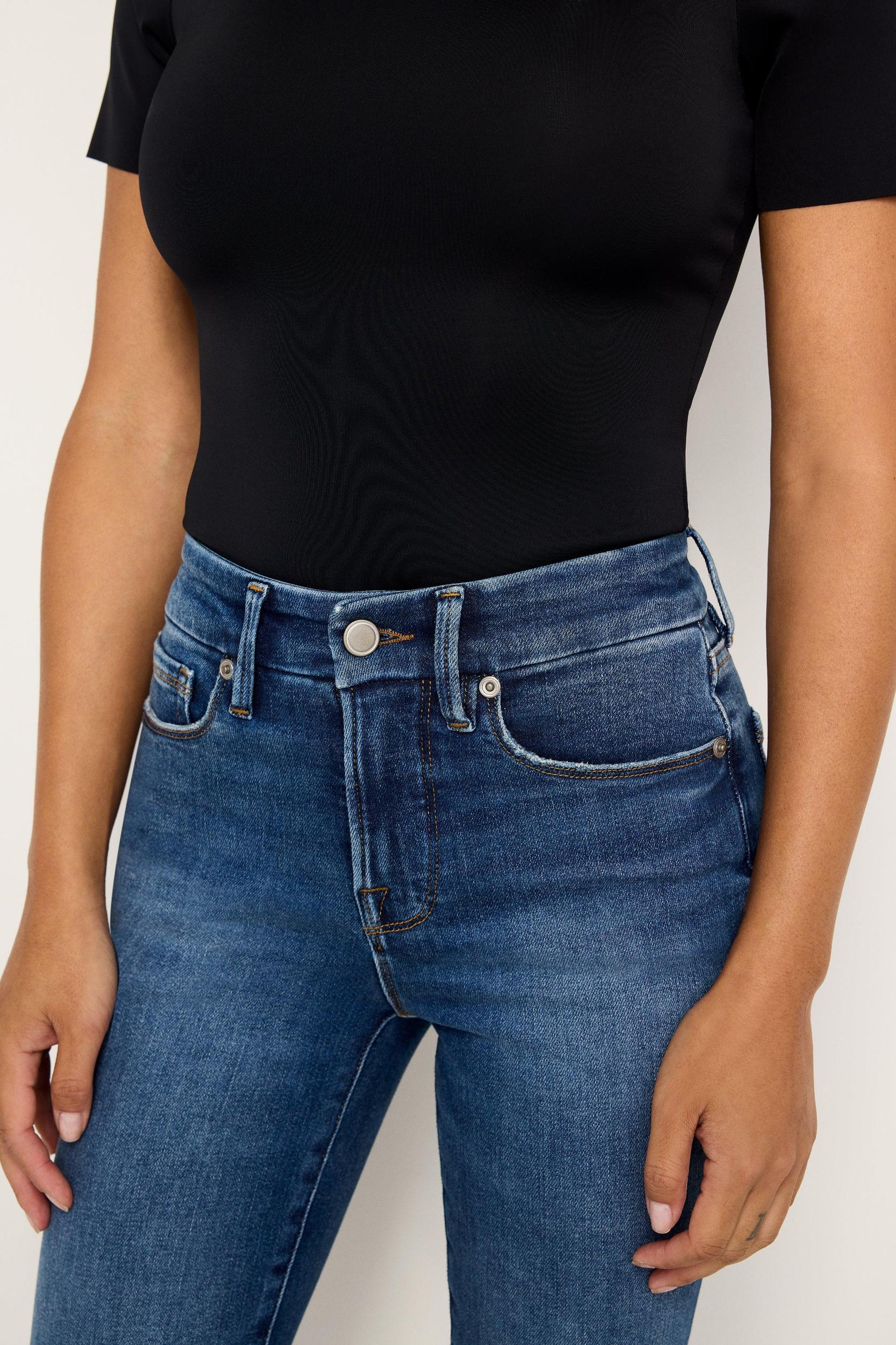 GOOD PETITE STRAIGHT COMPRESSION JEANS | INDIGO625 Product Image
