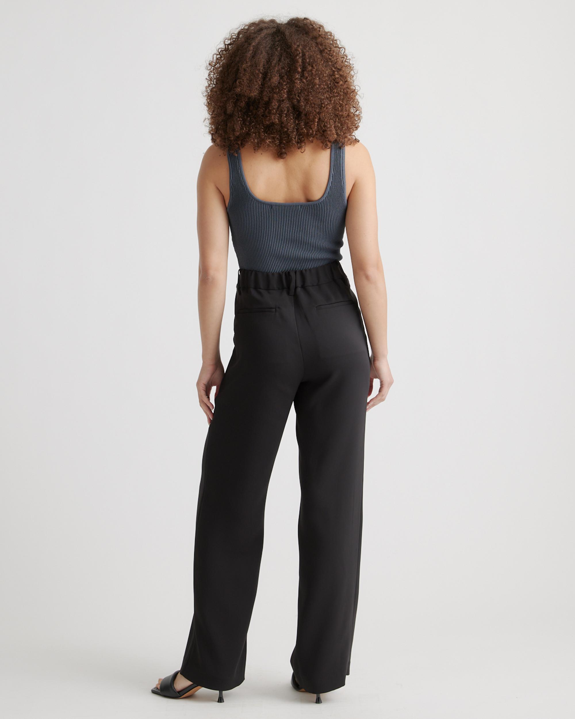 Quince | Women's Stretch Crepe Pleated Wide Leg Pants Recycled Polyester Product Image