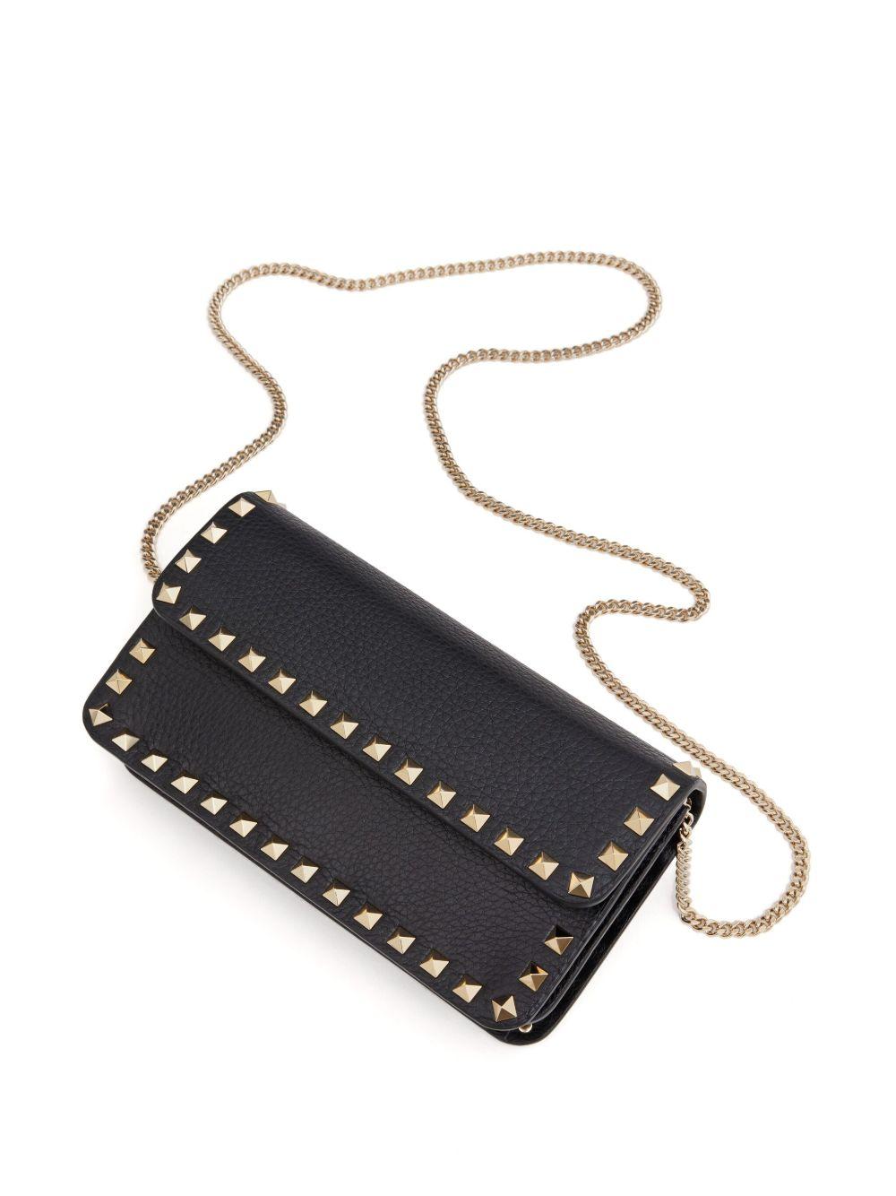 Rockstud leather clutch bag Product Image