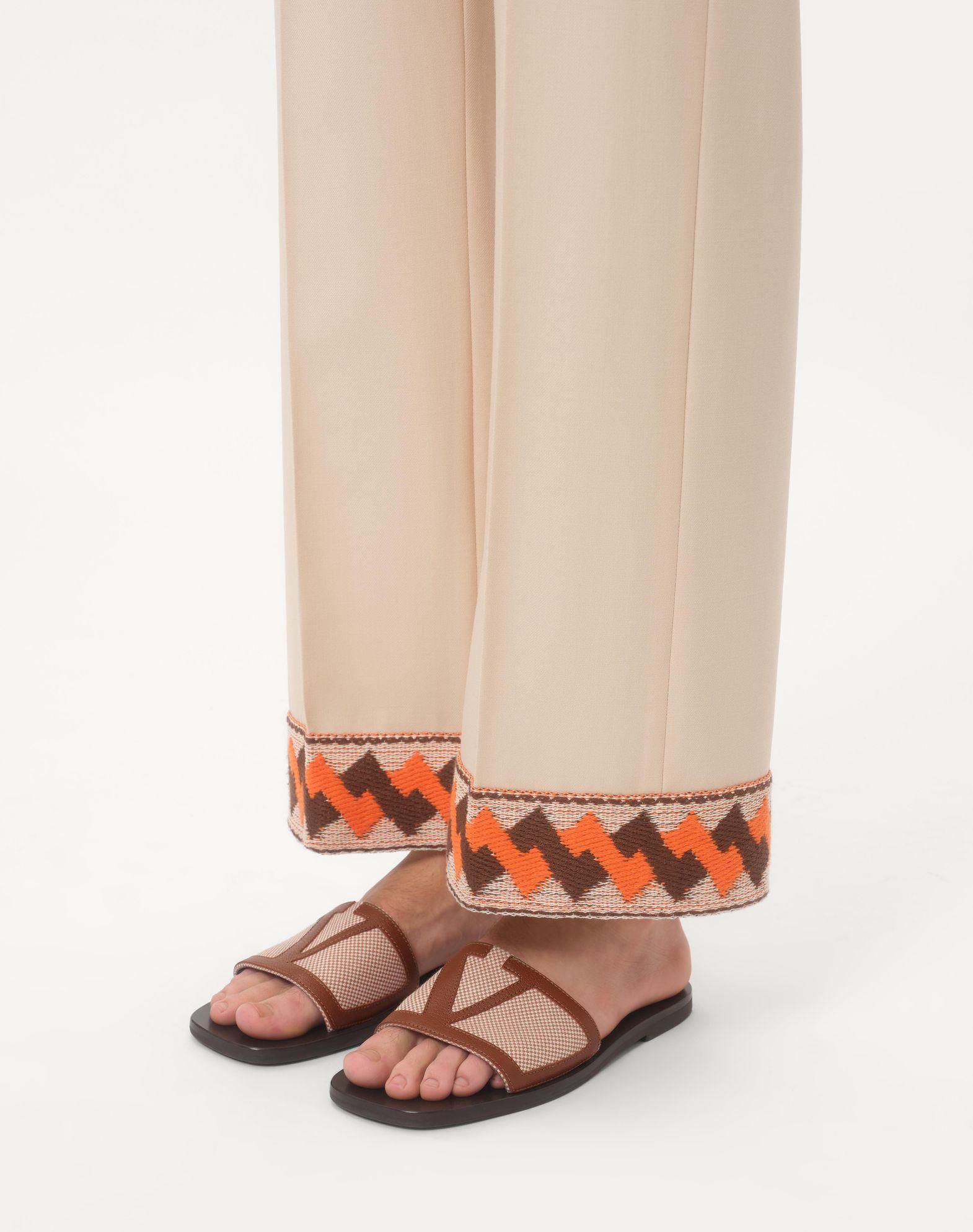 Viva Superstar Slide Sandal In Canvas Fabric And Nappa Leather Product Image