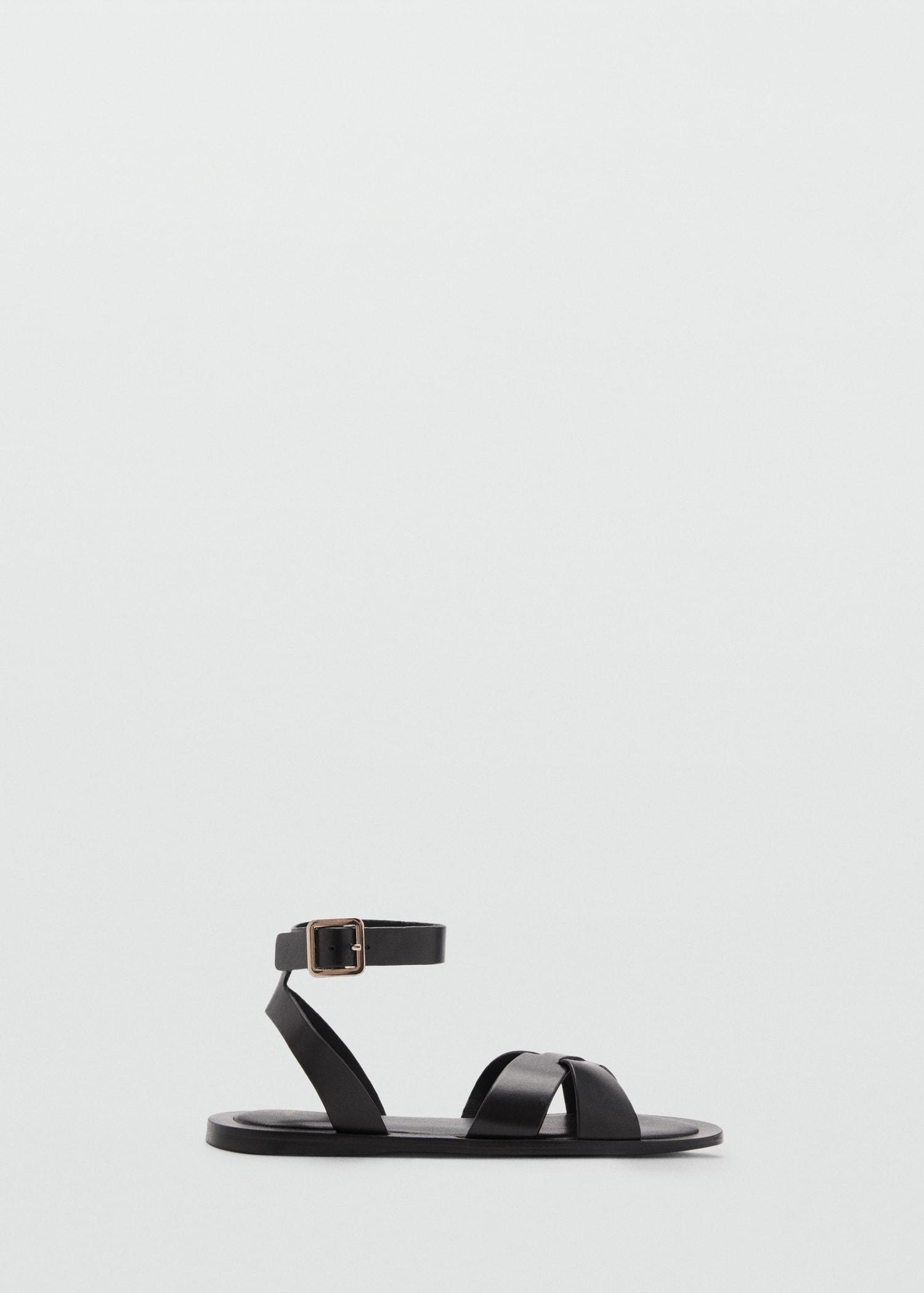 Leather sandals with buckle strap - Women | MANGO USA Product Image