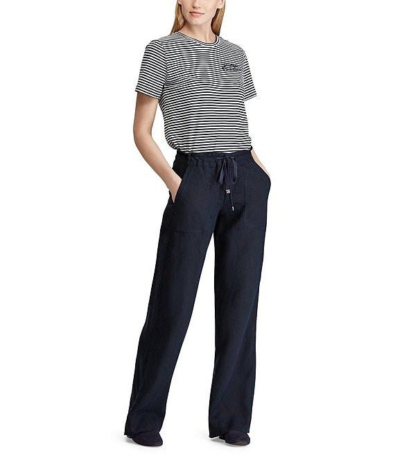 Lauren Ralph Lauren Wide Leg Linen Pants Product Image