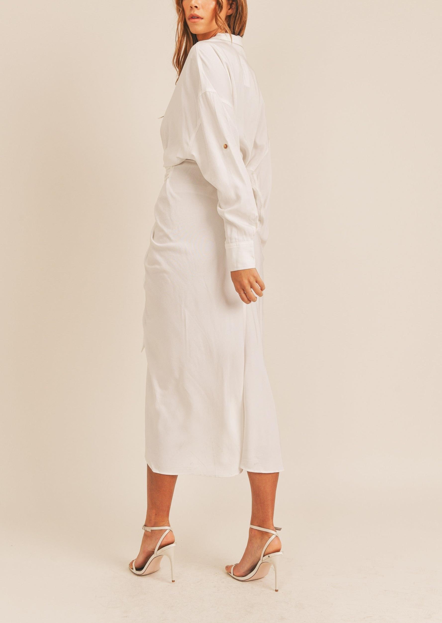 Elegant Shirt Midi Dress Product Image