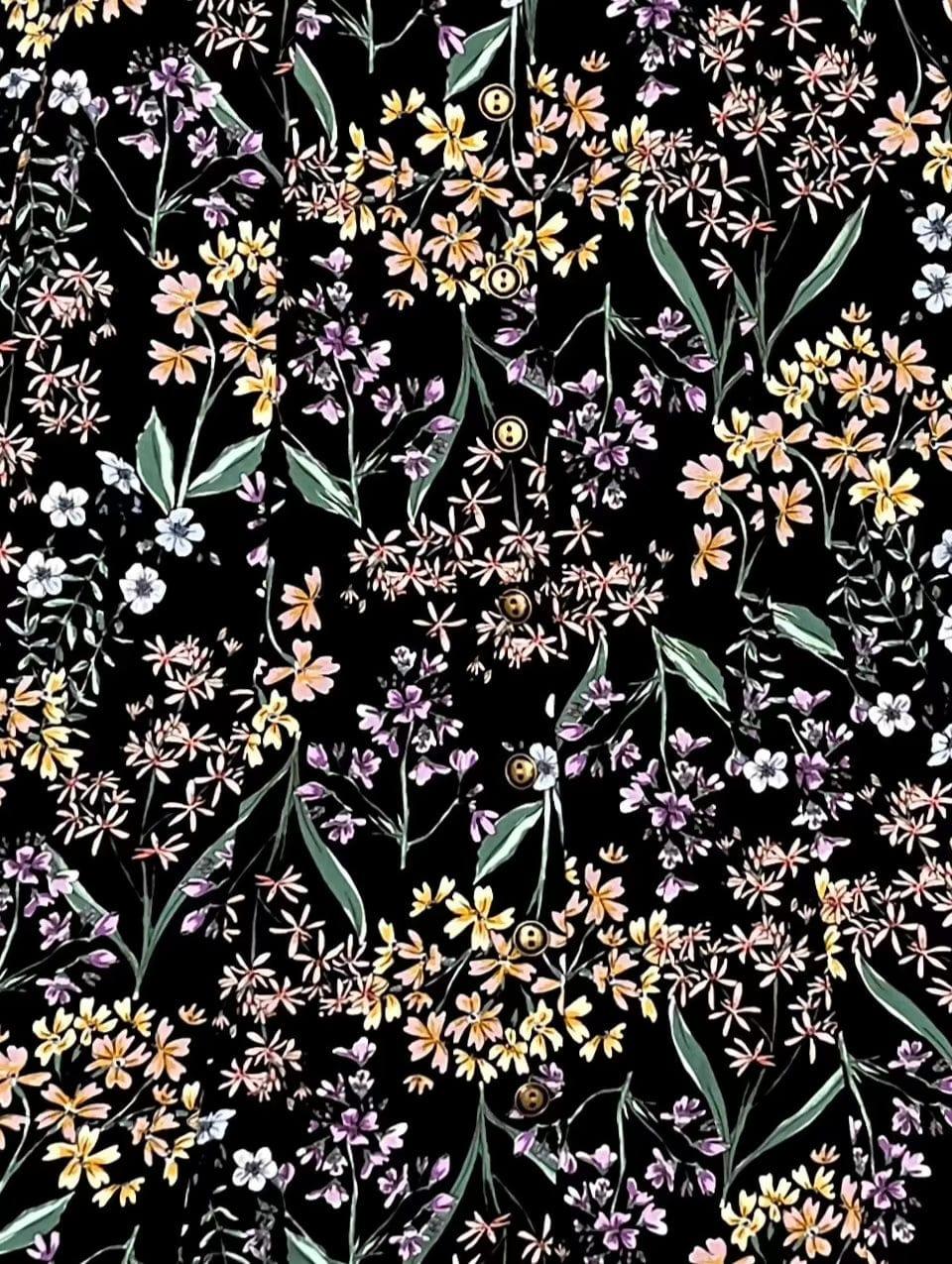 Bae Skirt in Black Herbal Challis Product Image