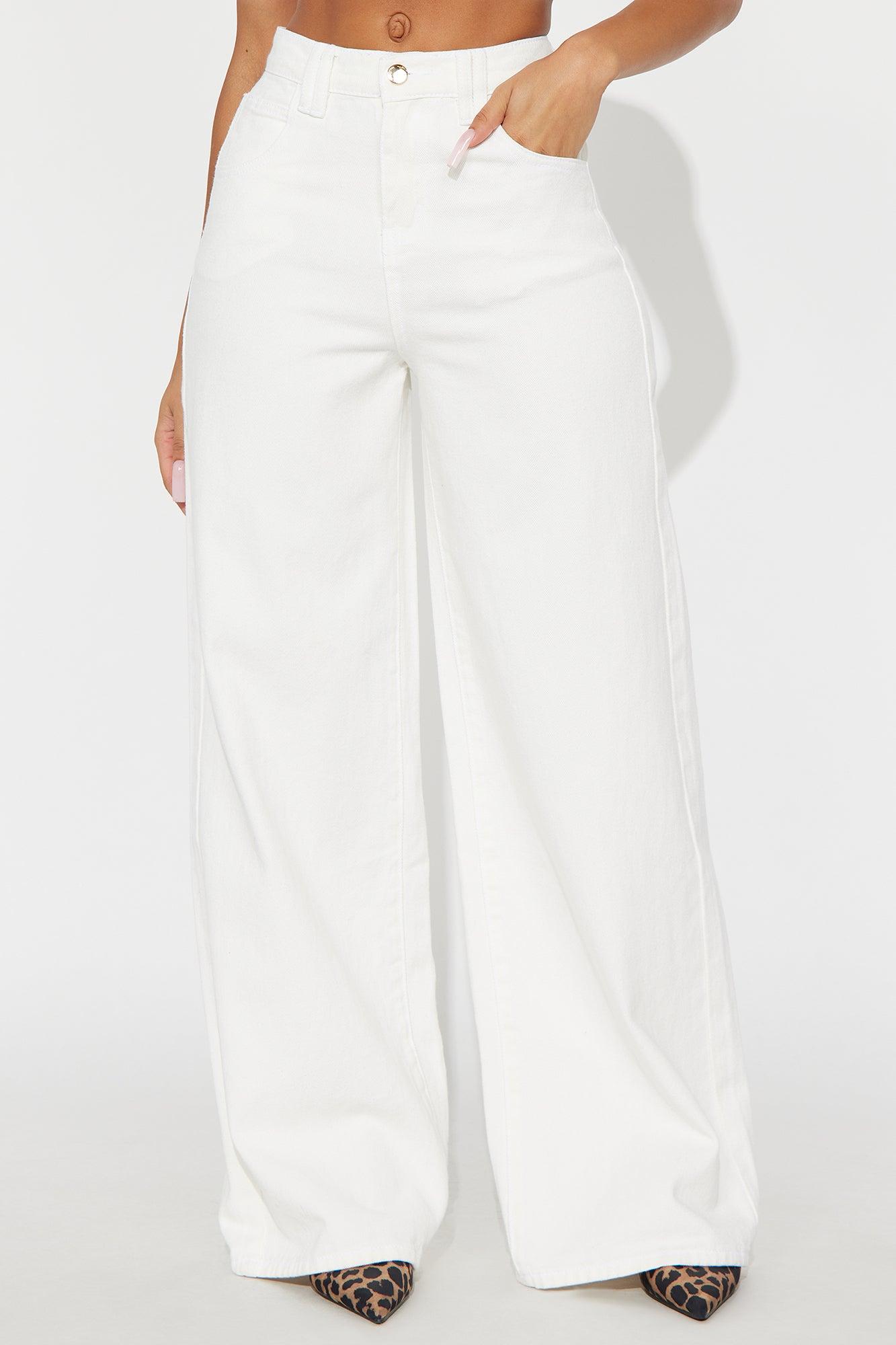 Très Jolie Wide Leg Jeans - White Female Product Image