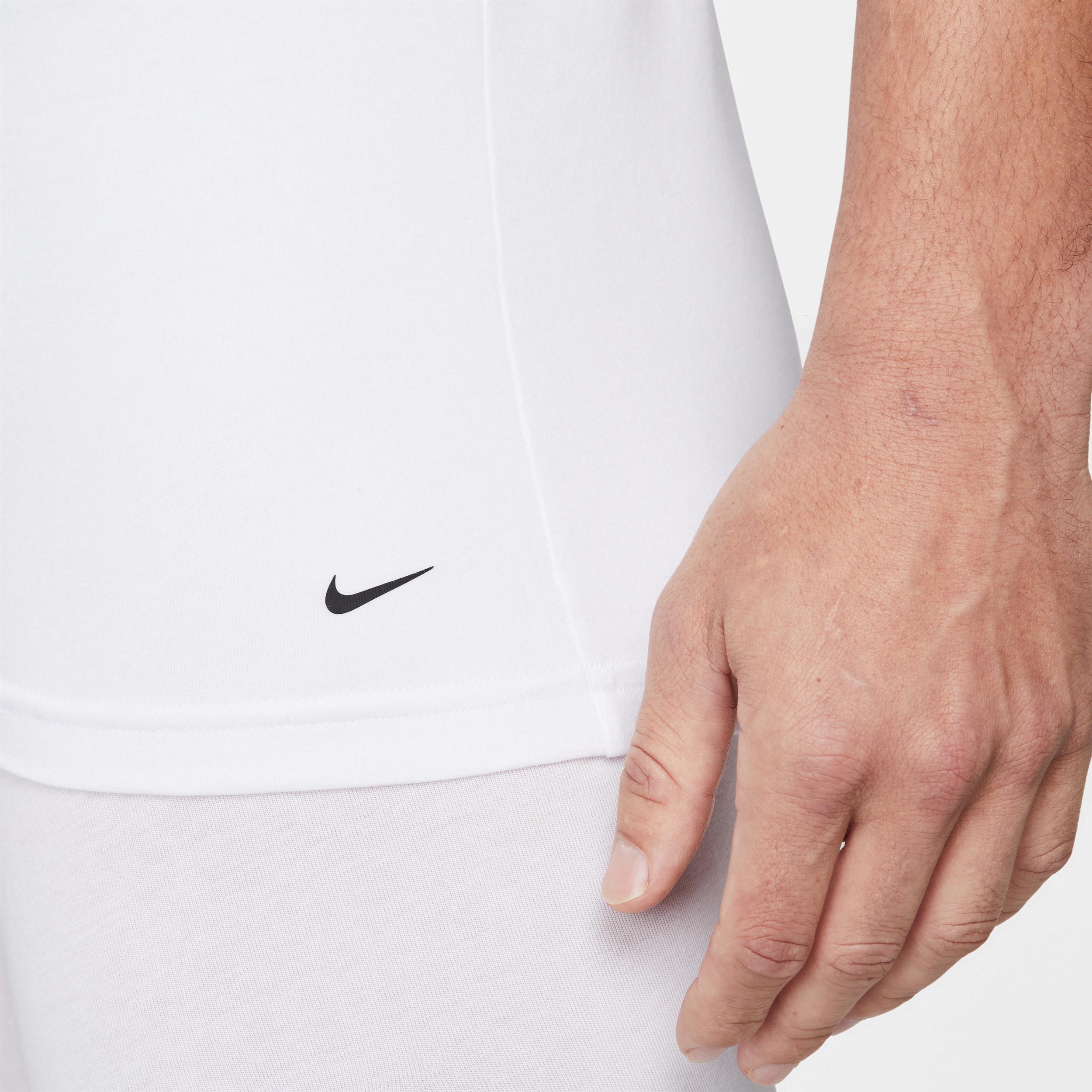 Nike Mens Dri-FIT Essential Cotton Stretch Slim Fit Crew Neck Undershirt (2-Pack) | KE1191-100 Product Image