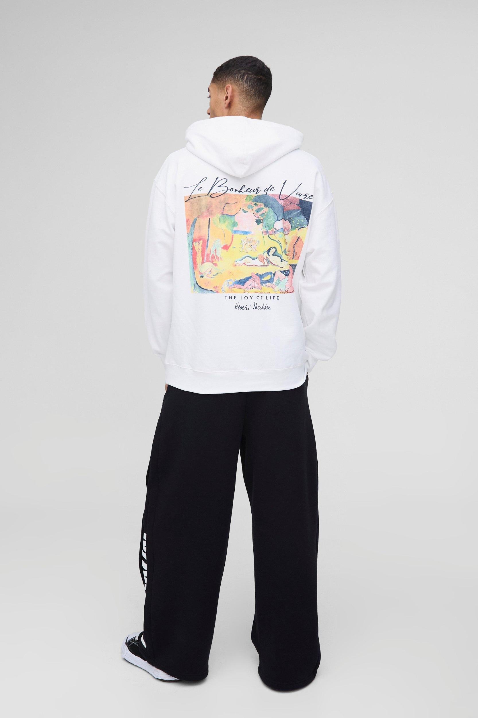 Oversized Matisse Art License Print Hoodie | boohooMAN USA Product Image