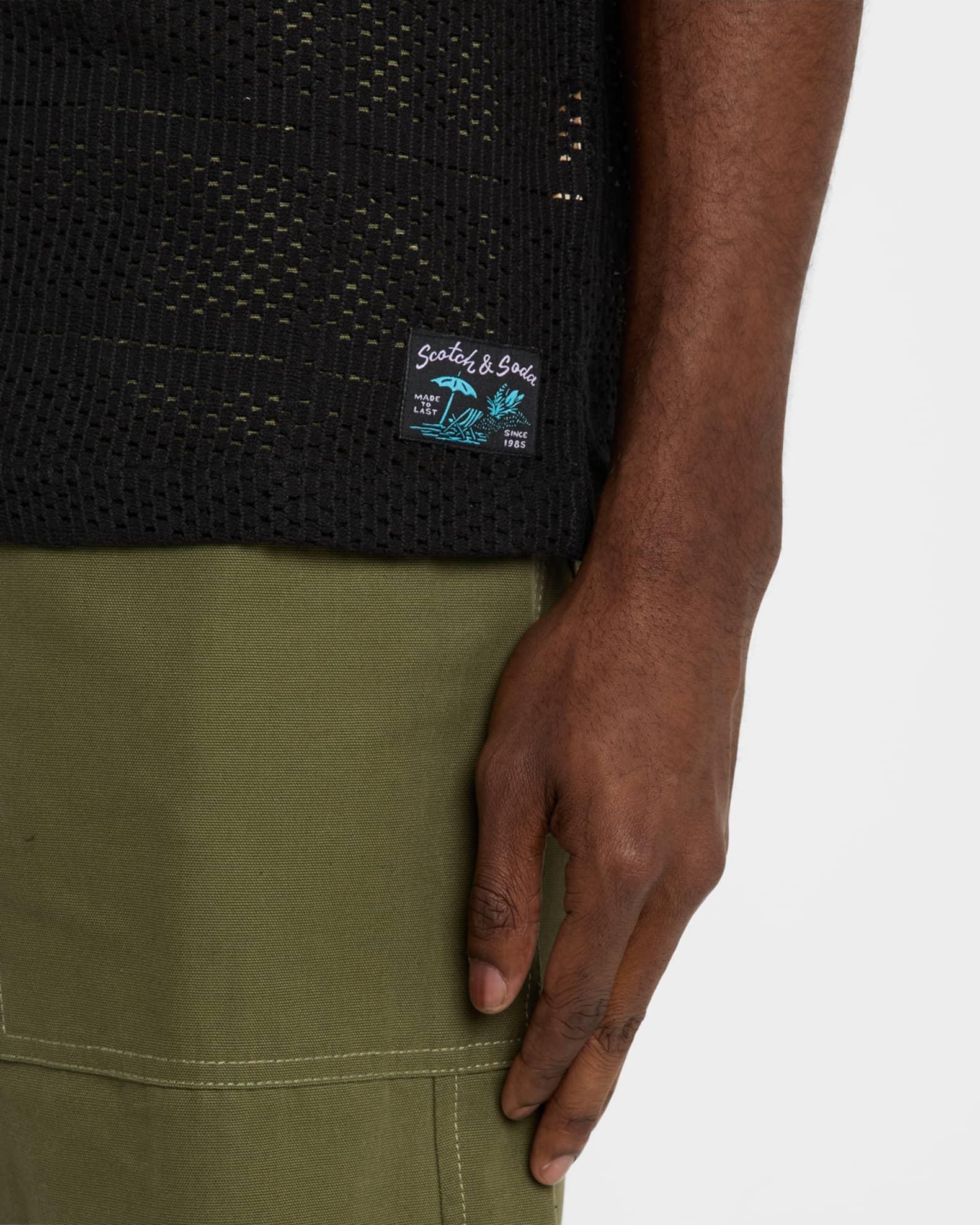 Men's Relaxed Crochet Camp Shirt Product Image