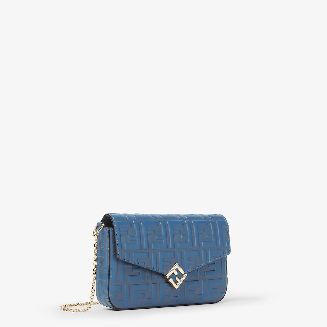 FF Diamonds Wallet On ChainBlue leather wallet Product Image