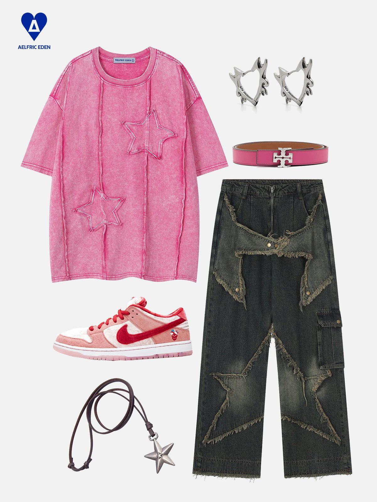 Aelfric Eden Applique Embroidery Star Washed Tee Product Image