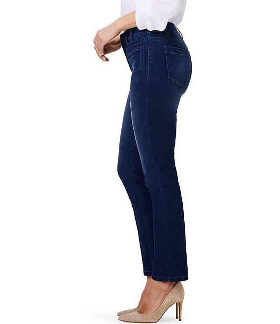 NIC + ZOE Mid Rise Straight Leg Patch Pocket Denim Ankle Jeans Product Image