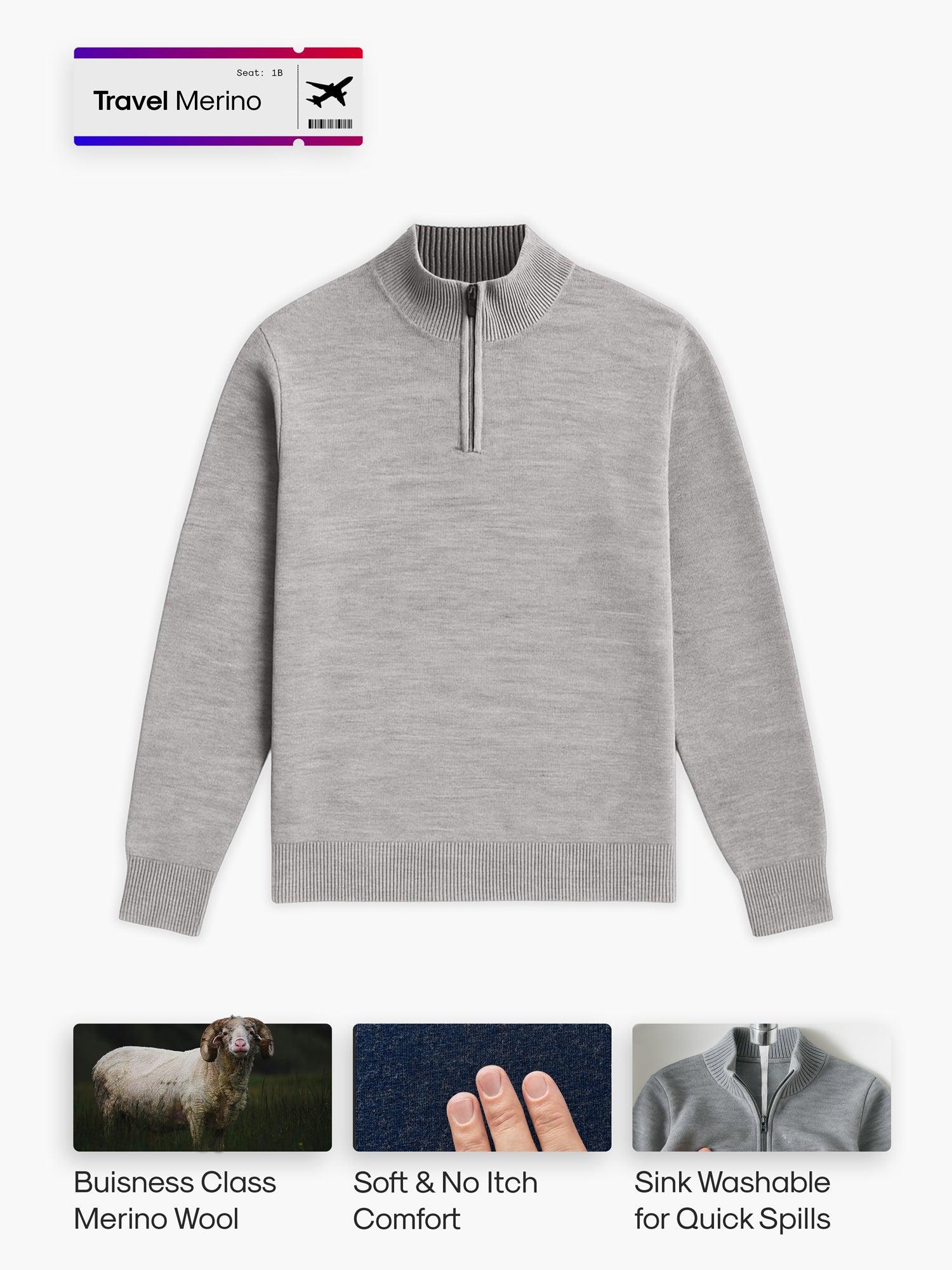 Men's Travel Merino 1/4 Zip - Camel Product Image