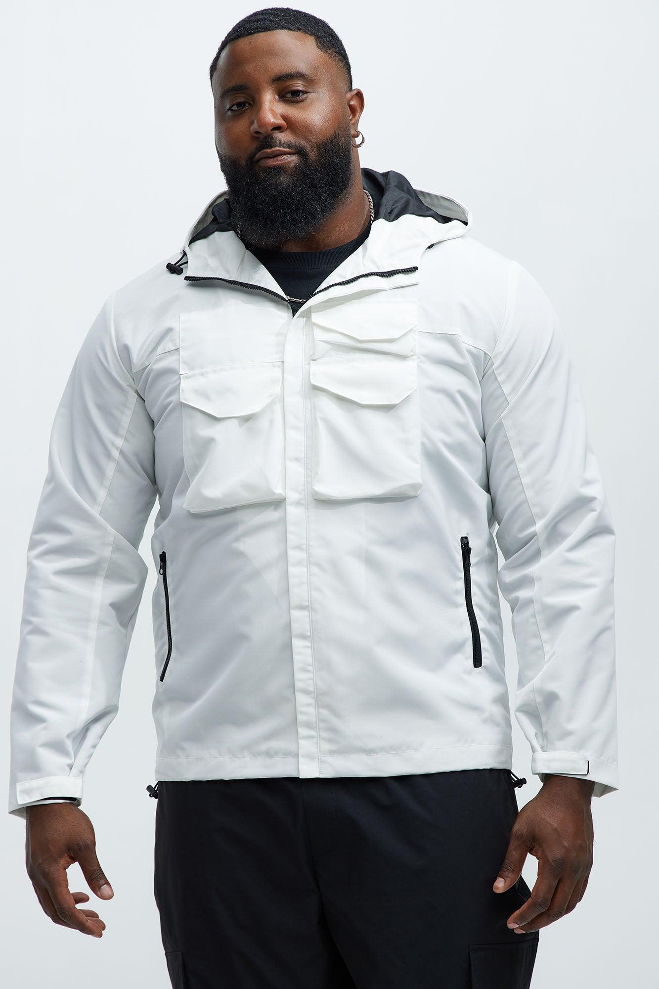 Centered 4 Pocket Anorak Jacket - White Product Image