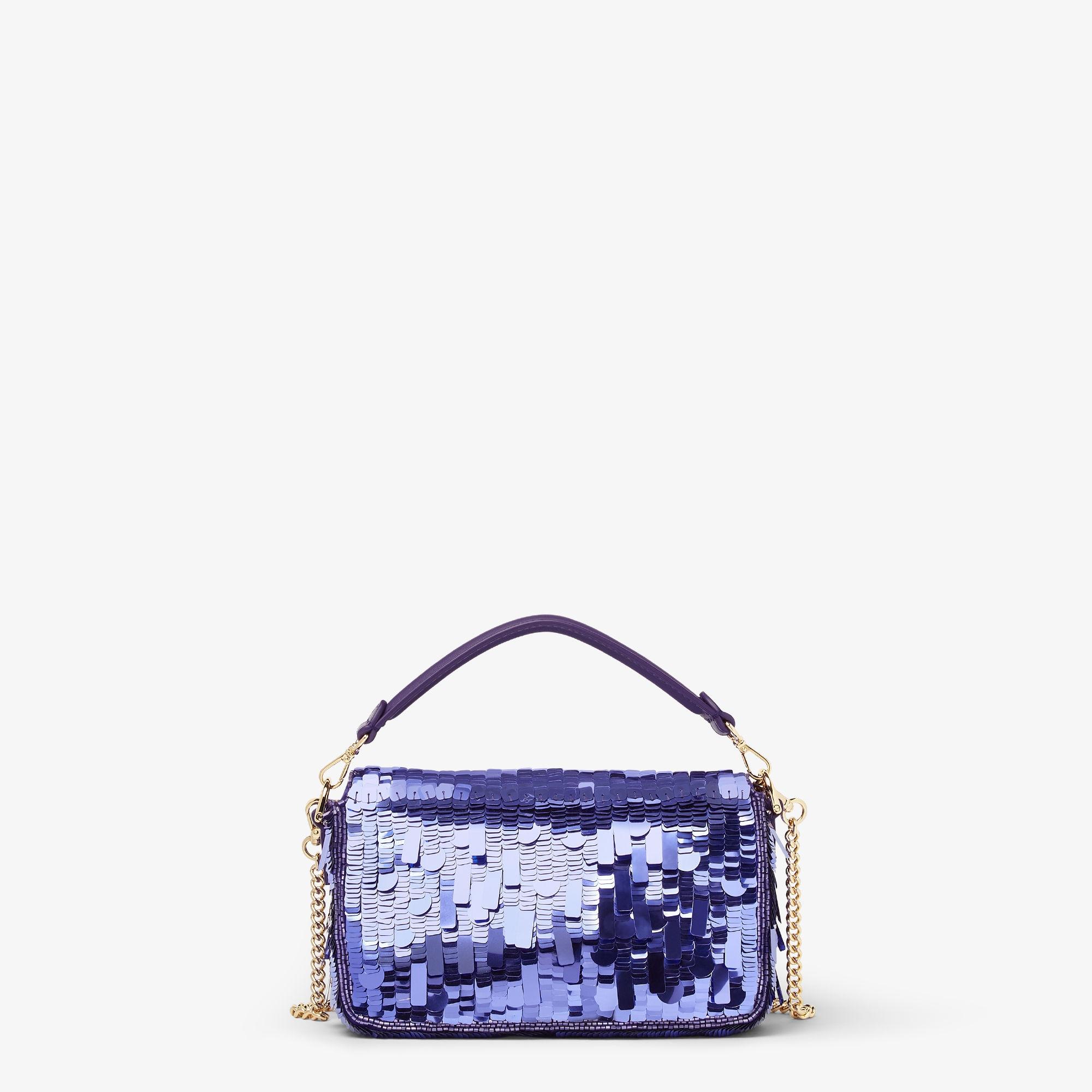 Baguette MiniBag embroidered with purple sequins Product Image