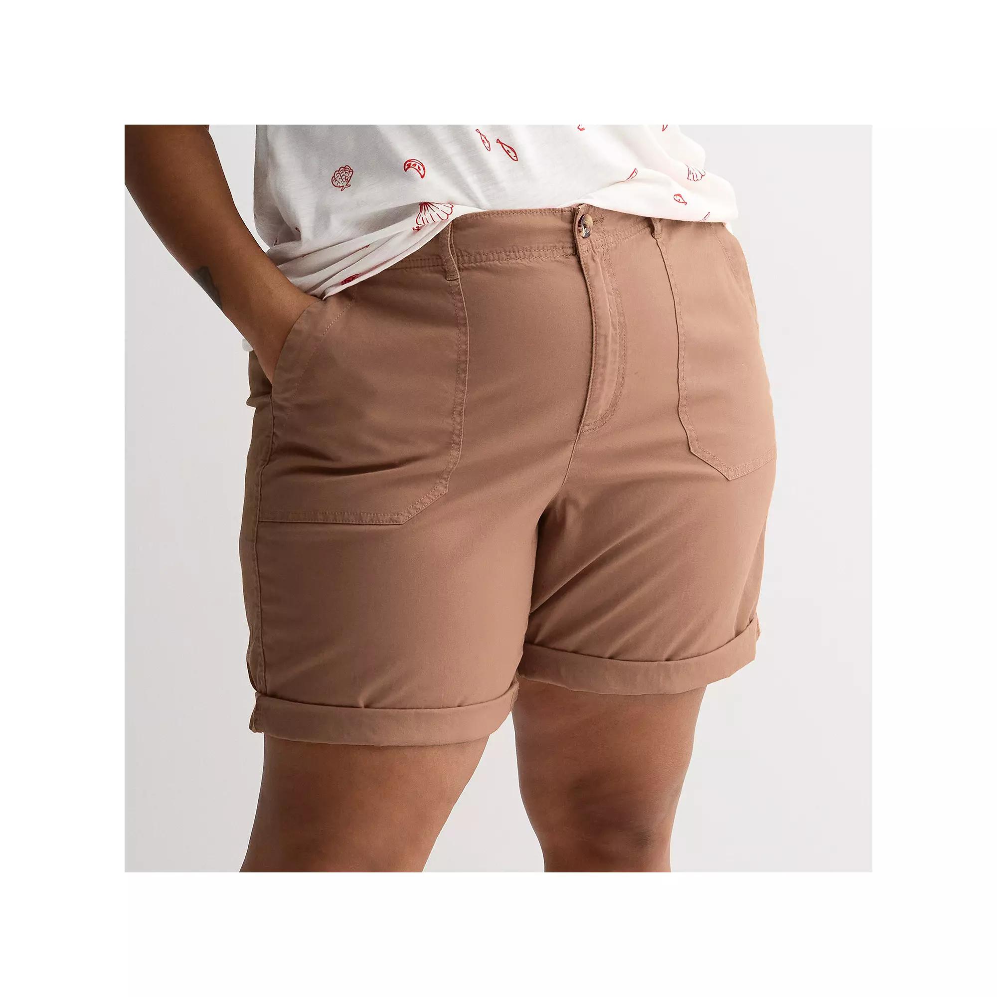 Plus Size Sonoma Goods For Life® Utility Bermuda Shorts, Women's, Size: 4XL, Barric Beige Product Image