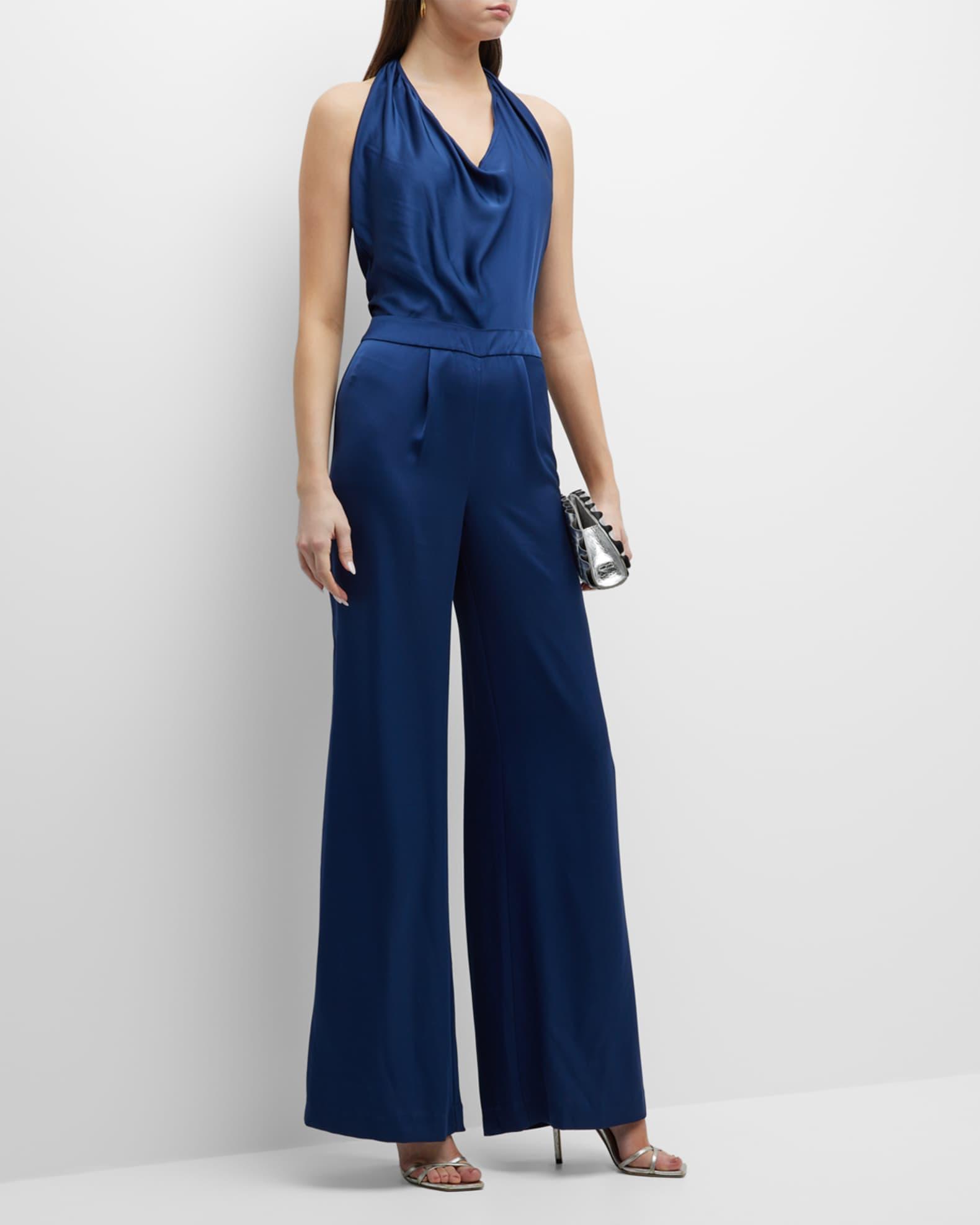 Harriet Satin Halter Jumpsuit  Product Image
