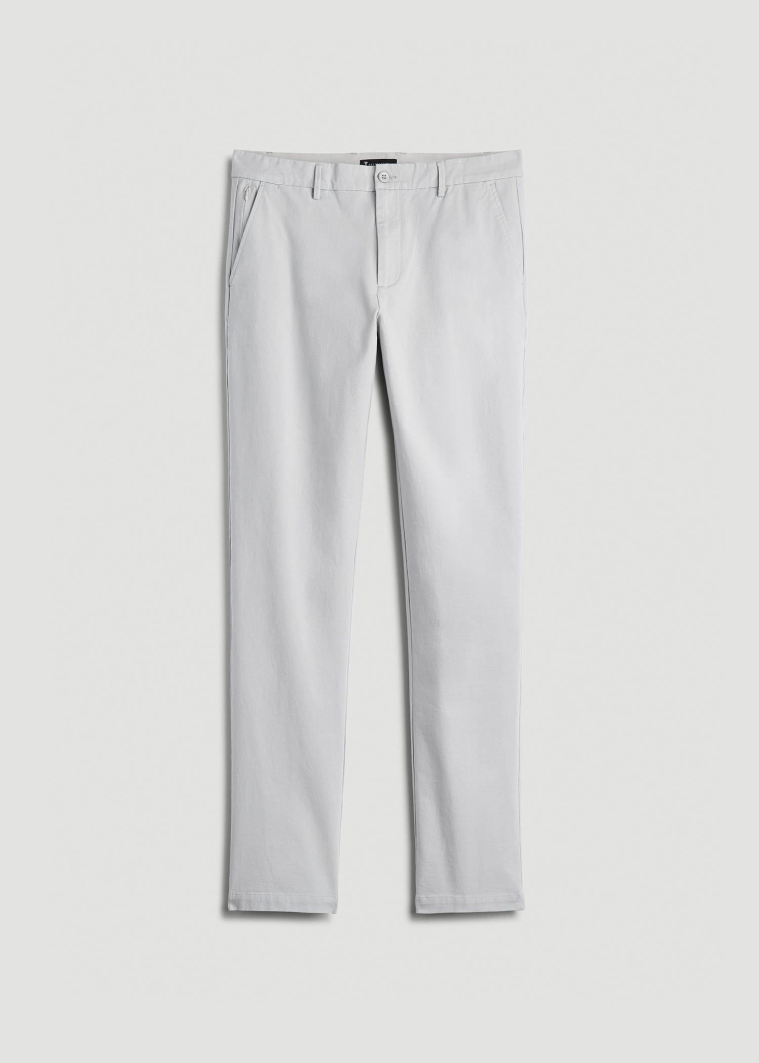 4 Way Stretch Commuter TAPERED Chino Pants for Tall Men in Silver Drop Male Product Image