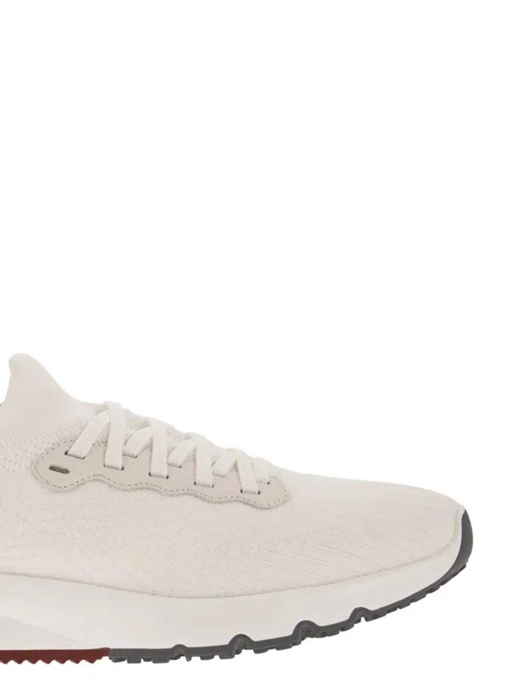 BRUNELLO CUCINELLI Cotton Knit Runners In White Product Image