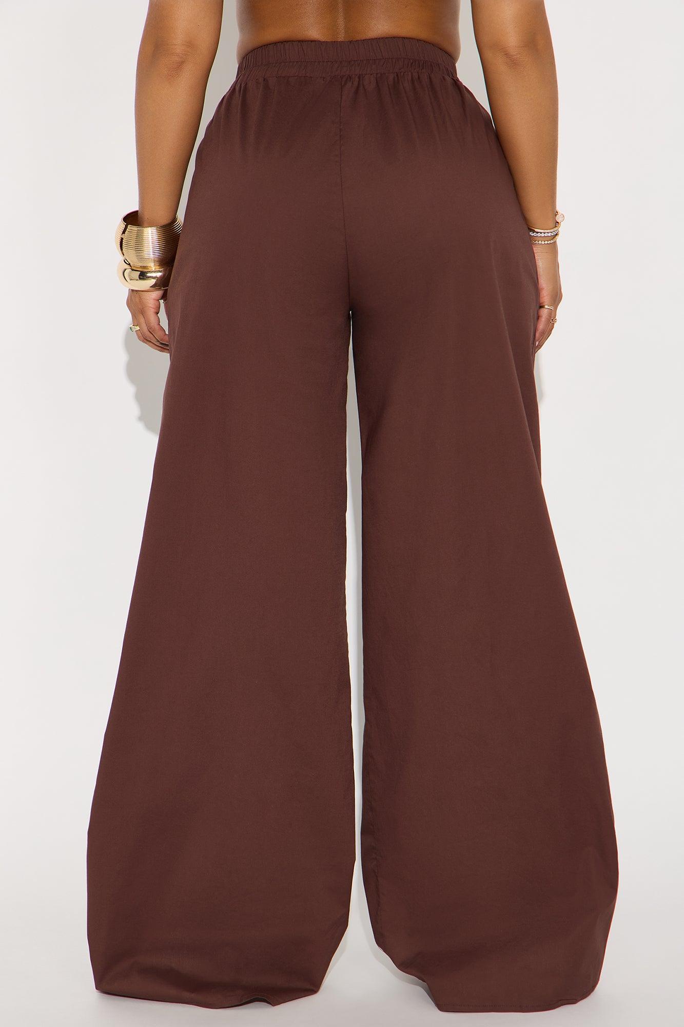 Zarina High Waist Wide Leg Pant - Chocolate Female Product Image