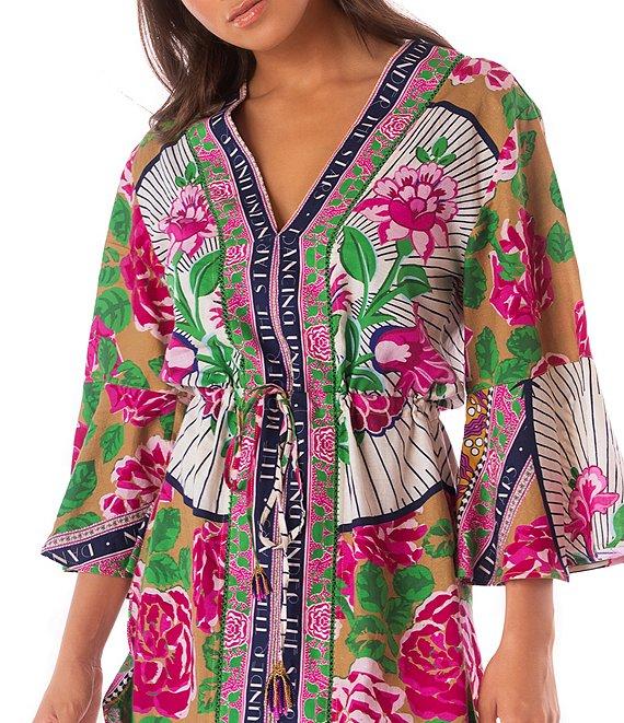Maaji Cerice Bouquet Kaftan Cover-up Dress Product Image
