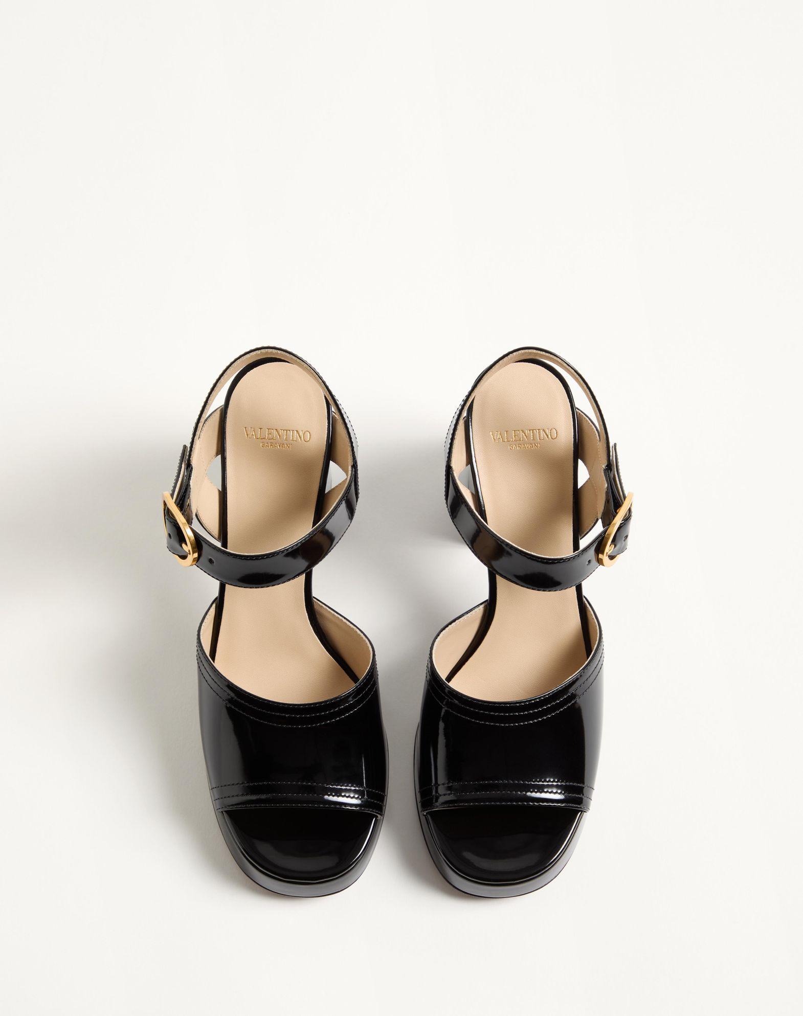 Fawcette Platform Sandal In Polished Calfskin 100Mm Product Image