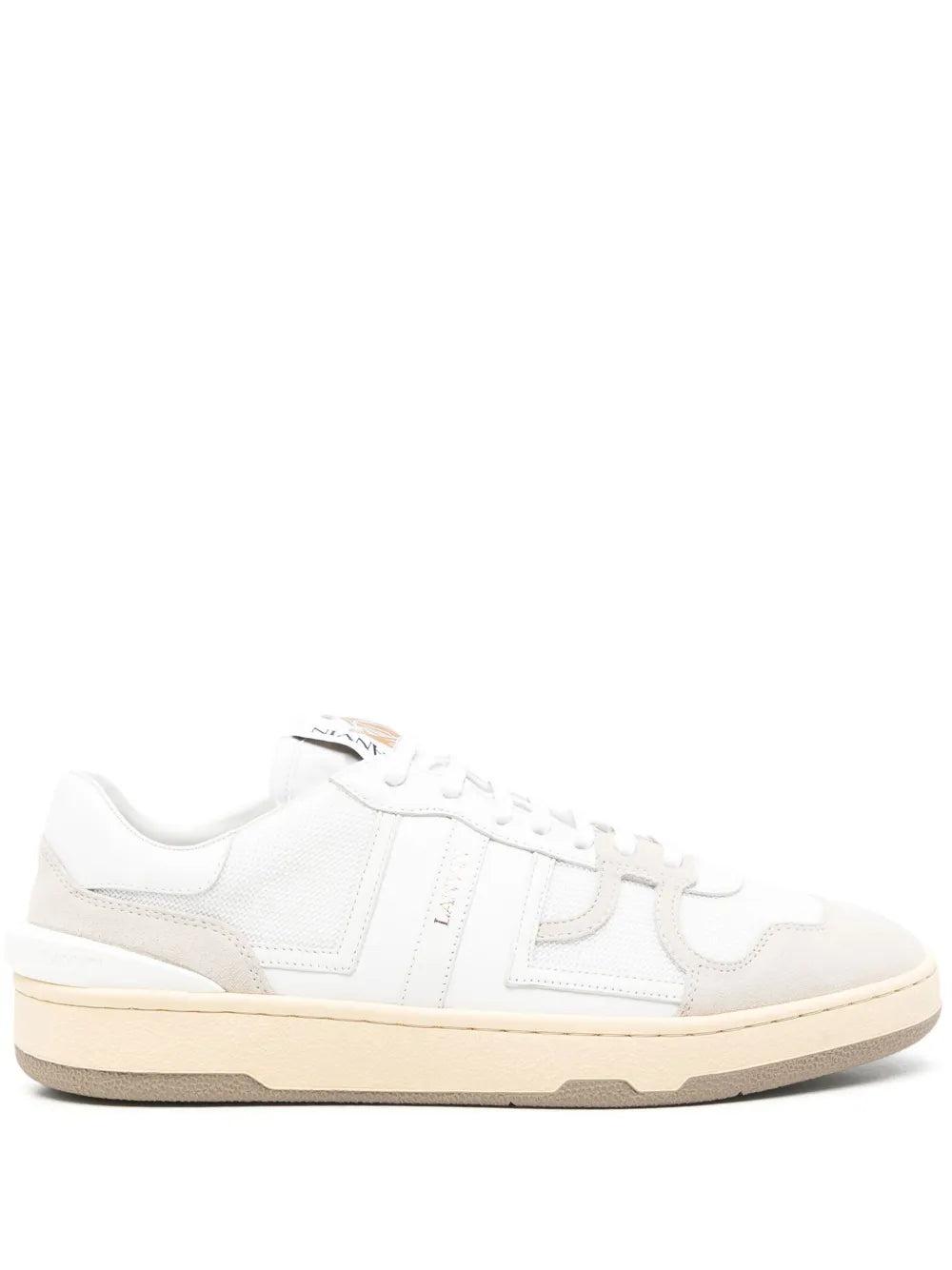 LANVIN Mesh And Leather Clay Sneakers With In White Product Image