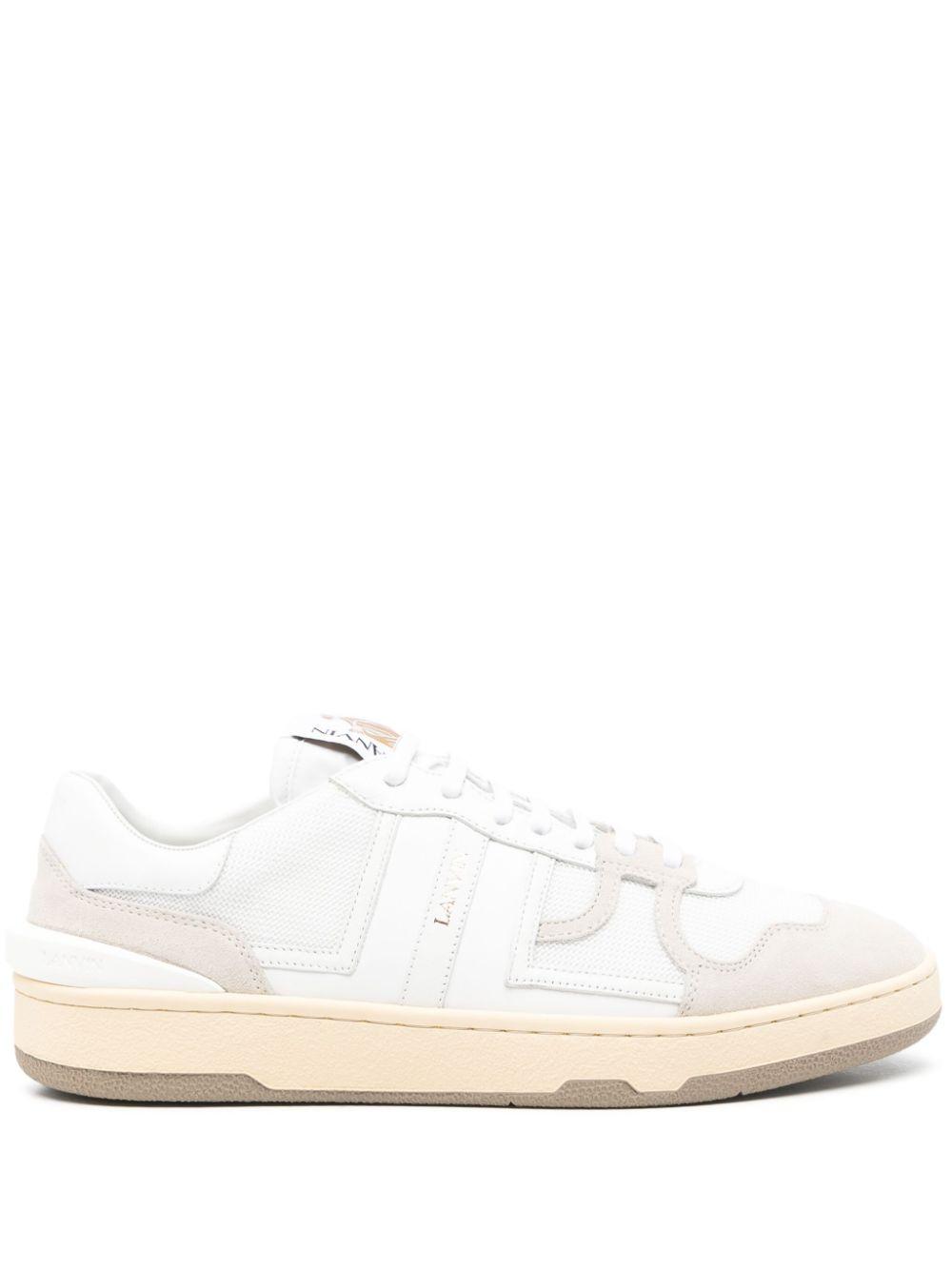 LANVIN Mesh And Leather Clay Sneakers With In White Product Image
