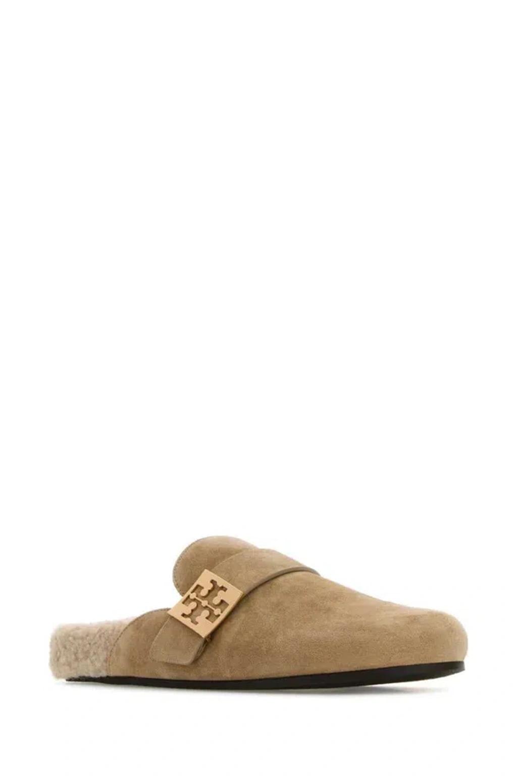 TORY BURCH Mules Mellow In Shearling Color Taupe In Brown Product Image