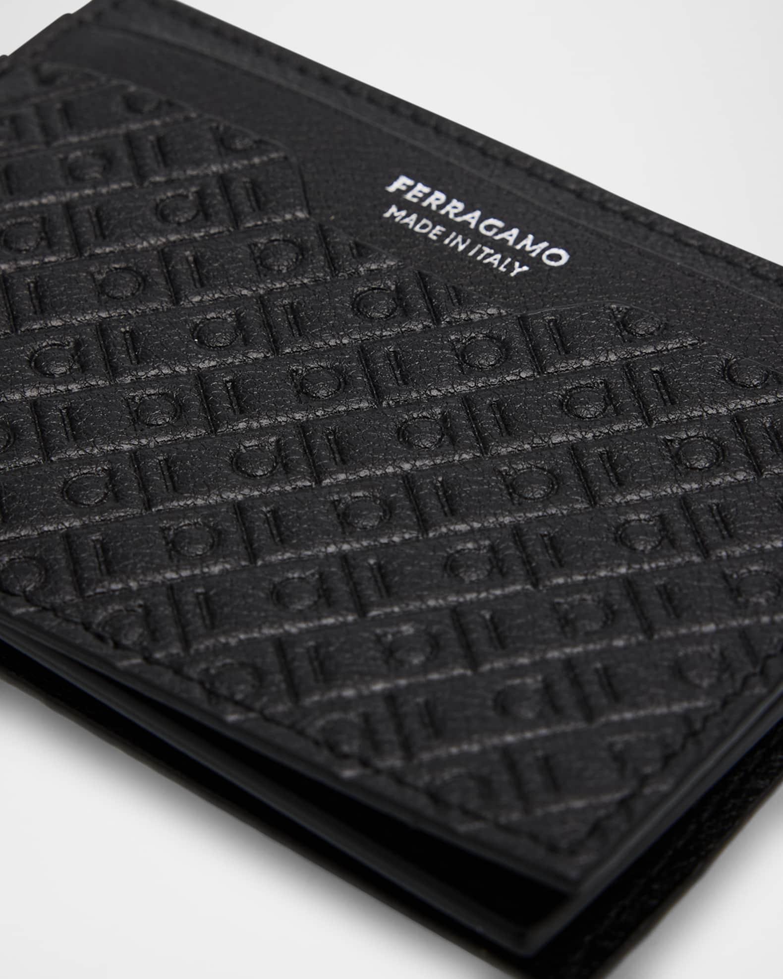 Men's Mini Embossed Leather Card Case with ID Window Product Image