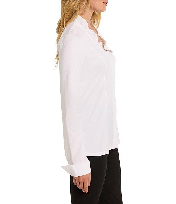 NIC + ZOE Ruffled Around V-Neck Long Sleeve Shirt Product Image