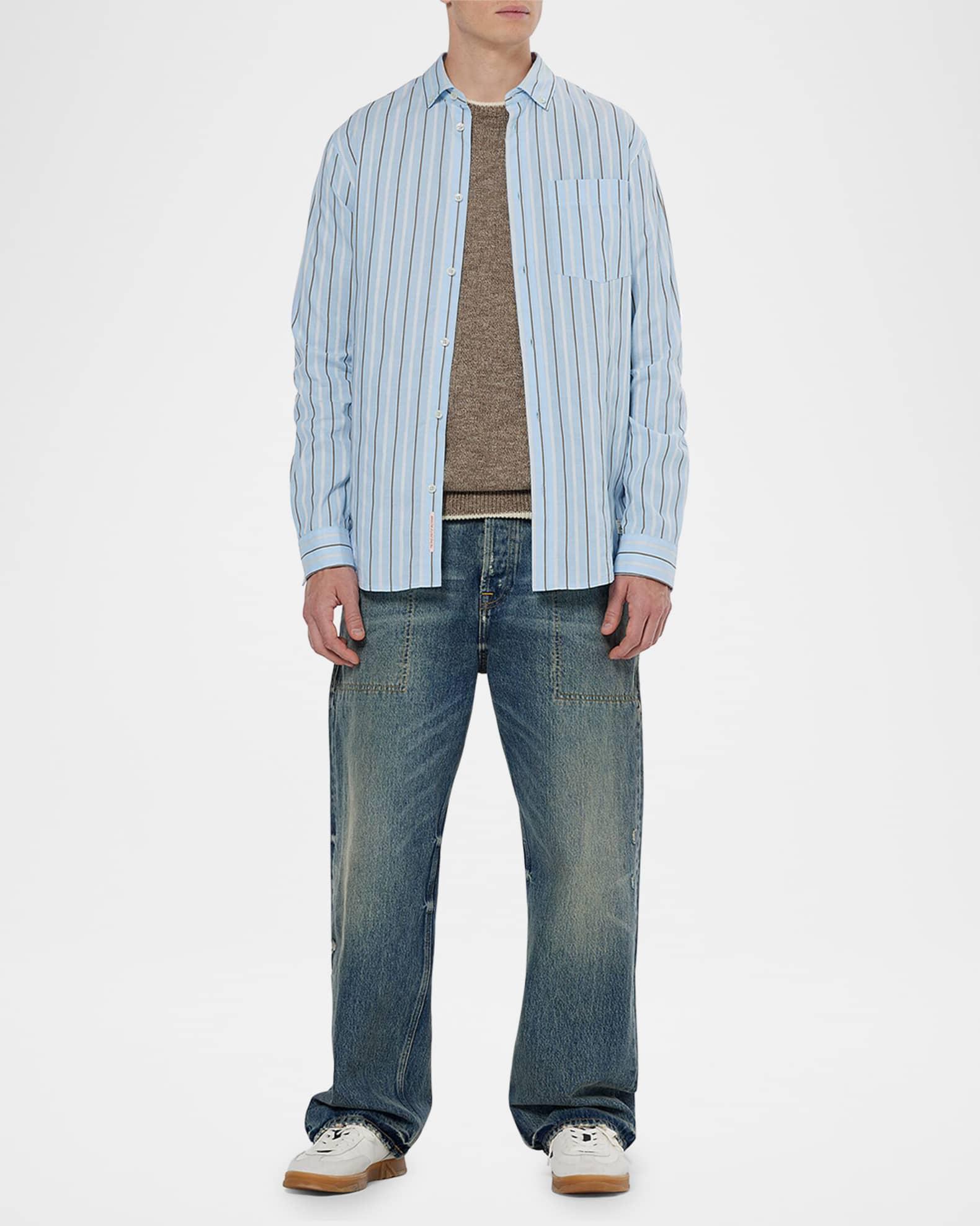 Men's Regular-Fit Dobby Stripe Sport Shirt Product Image