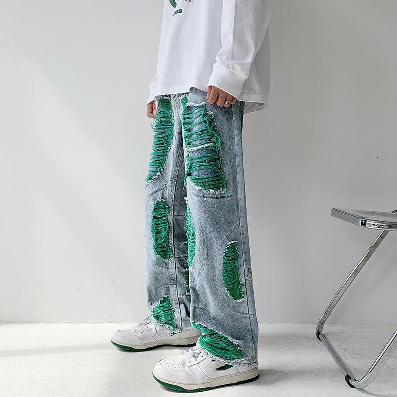 Sopula Men's Trendy Street Ripped Loose Straight Jeans Product Image