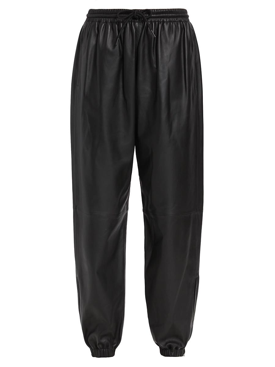 Womens Leather Utility Jogger Pants Product Image