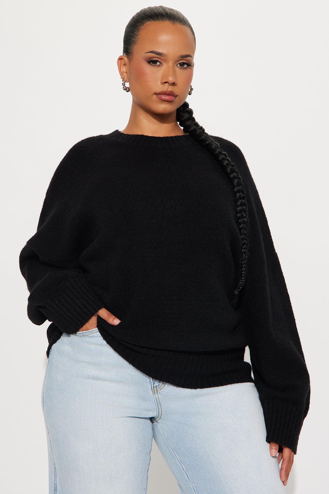 On Wednesdays Pullover Sweater - Black Female Product Image
