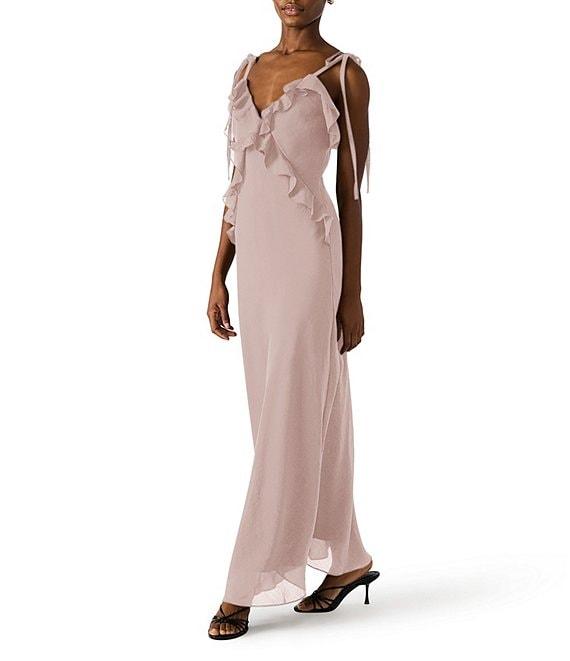 Steve Madden Adalina V-Neck Sleeveless Ruffle Maxi Dress Product Image