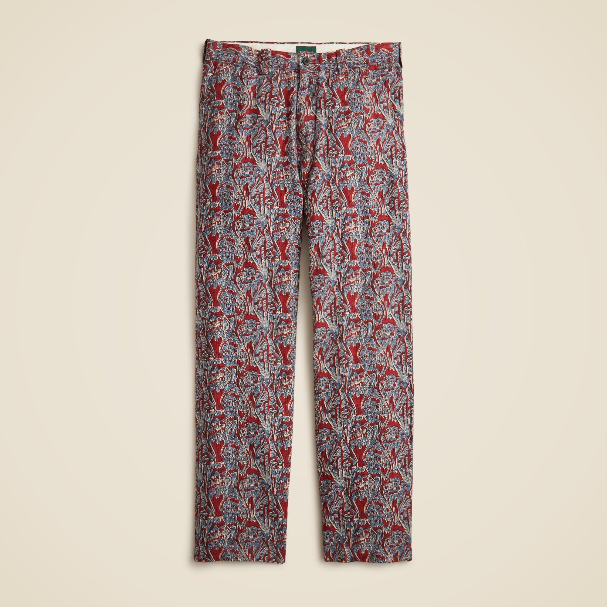 Classic-fit linen trouser in print Product Image