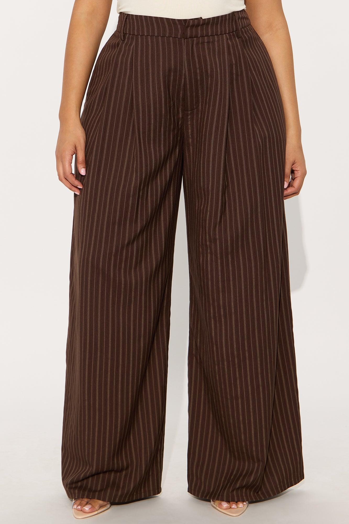 Monica High Waisted Wide Leg Trouser Pant 32″ - Brown/combo Female Product Image
