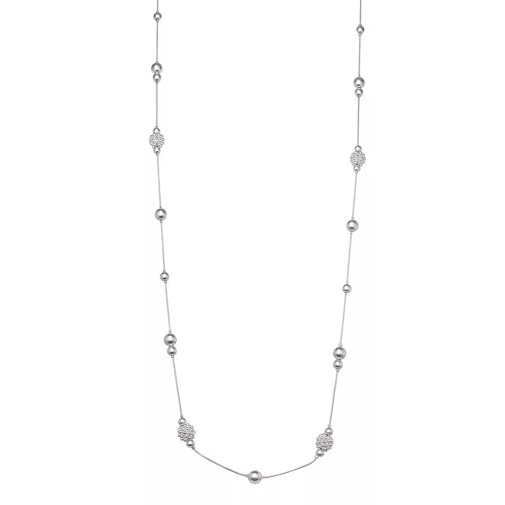 Napier Silver Tone Caviar Strand Necklace, Women's Product Image