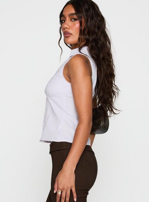 Mark On Me Sleeveless Top Purple Stripe Product Image