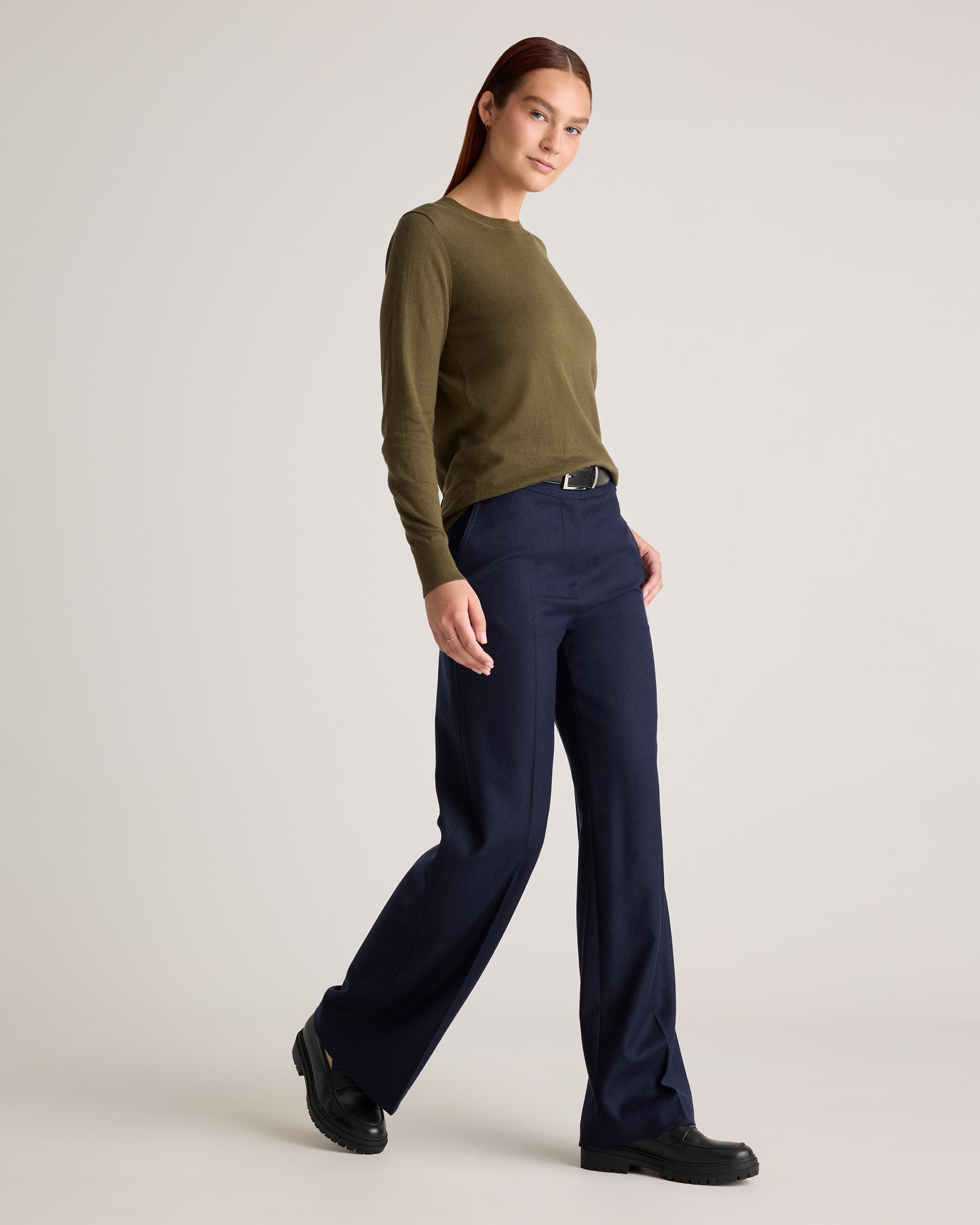 Quince | Women's Lightweight Cotton Cashmere Crew Sweater Size XS, Organic Cotton Product Image