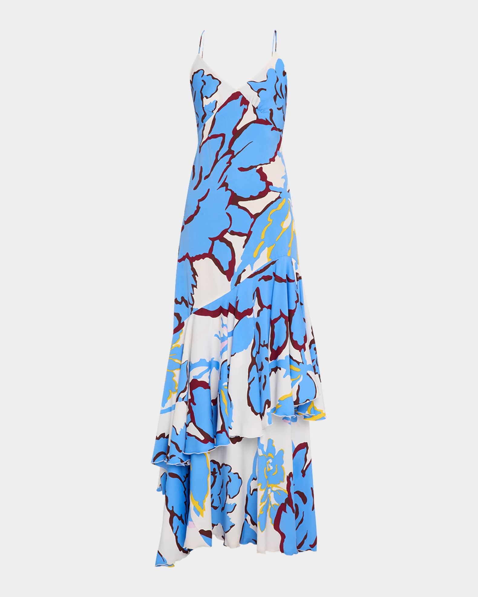 Luisa Floral-Print Ruffle Maxi Dress Product Image