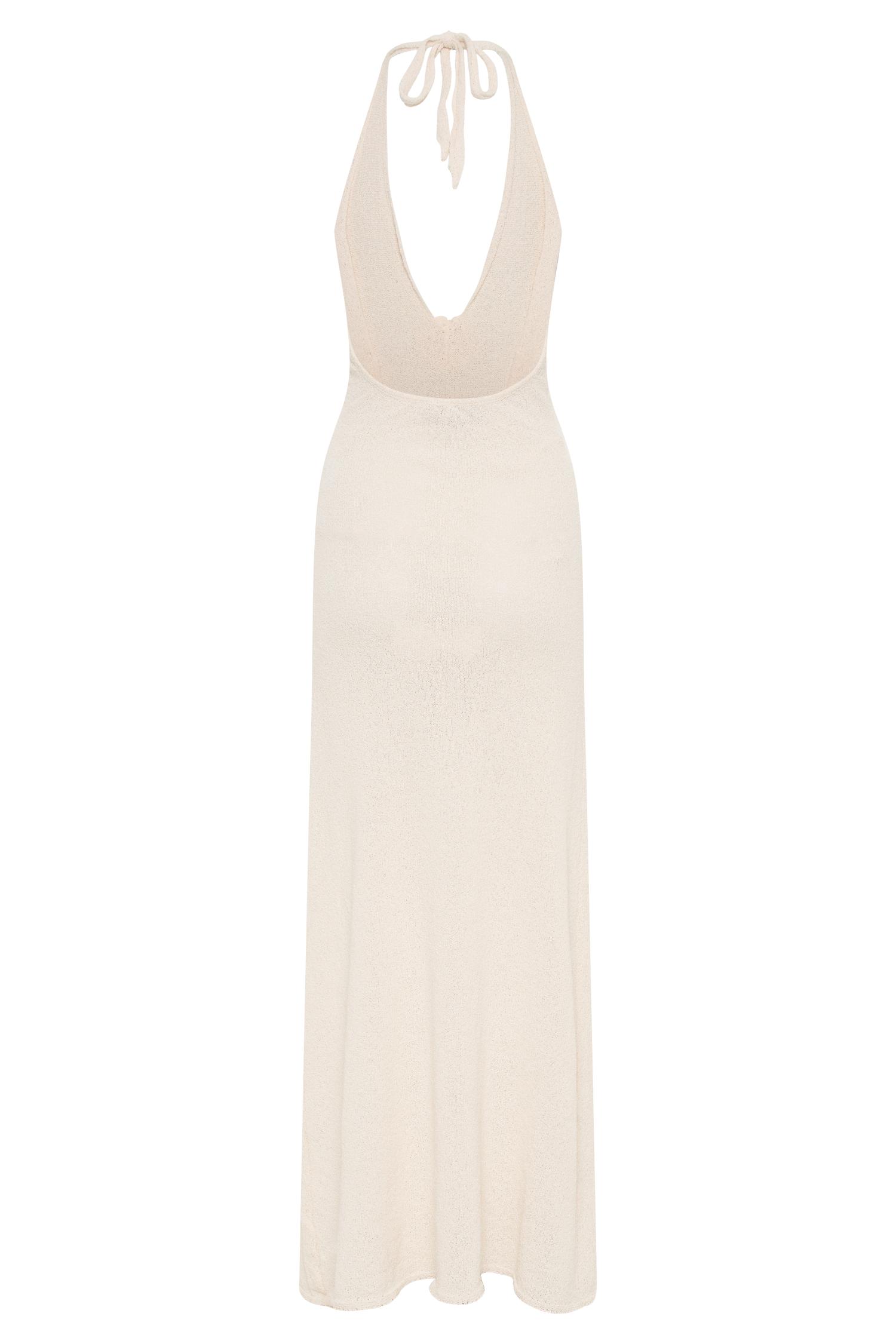 Cherie Knit Halter Maxi Dress - Nude Product Image