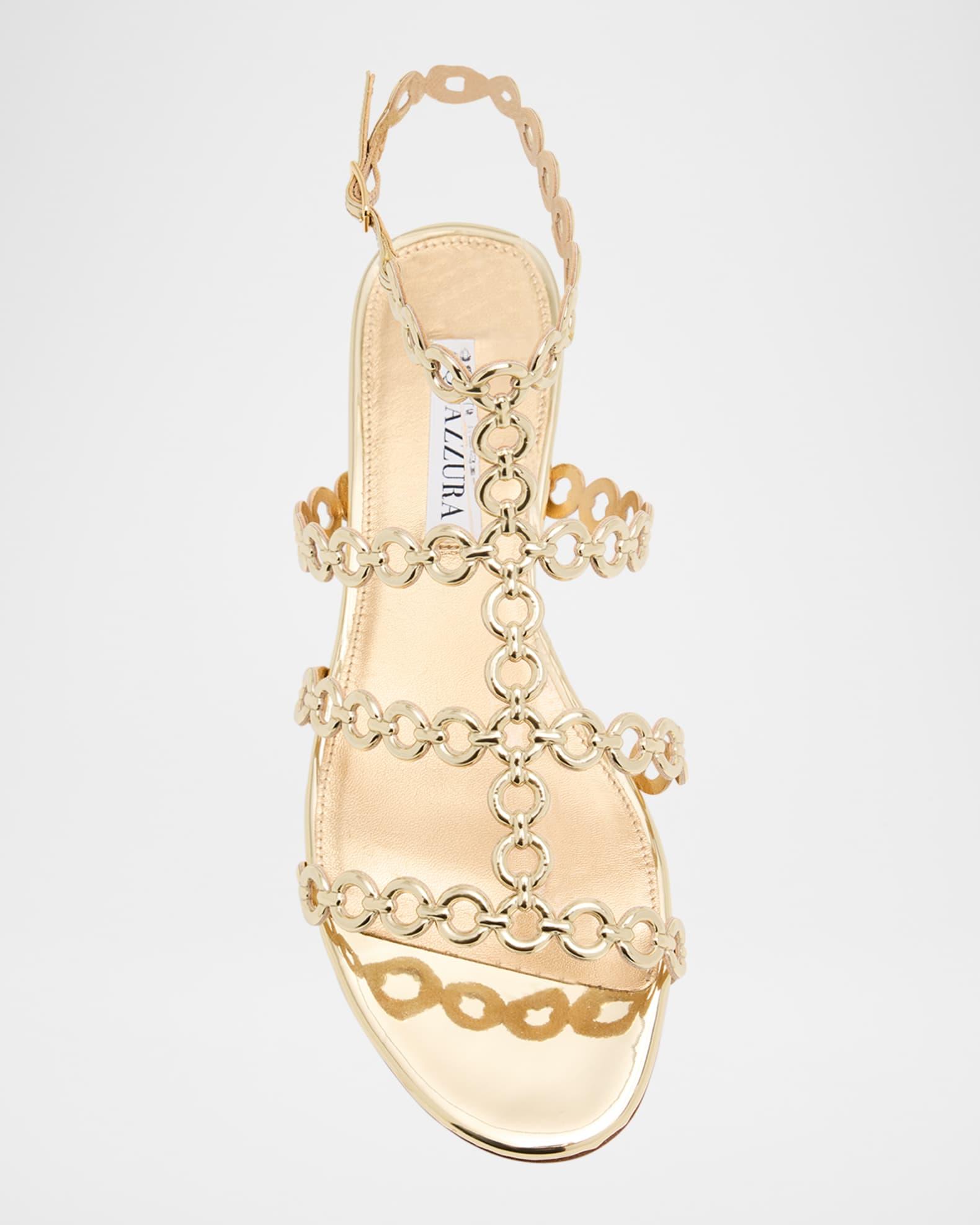 Infinity Metallic Chain T-Strap Sandals Product Image