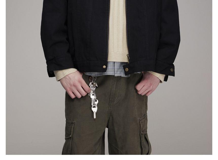 Corduroy-Collar Overfit Polo Jacket Product Image