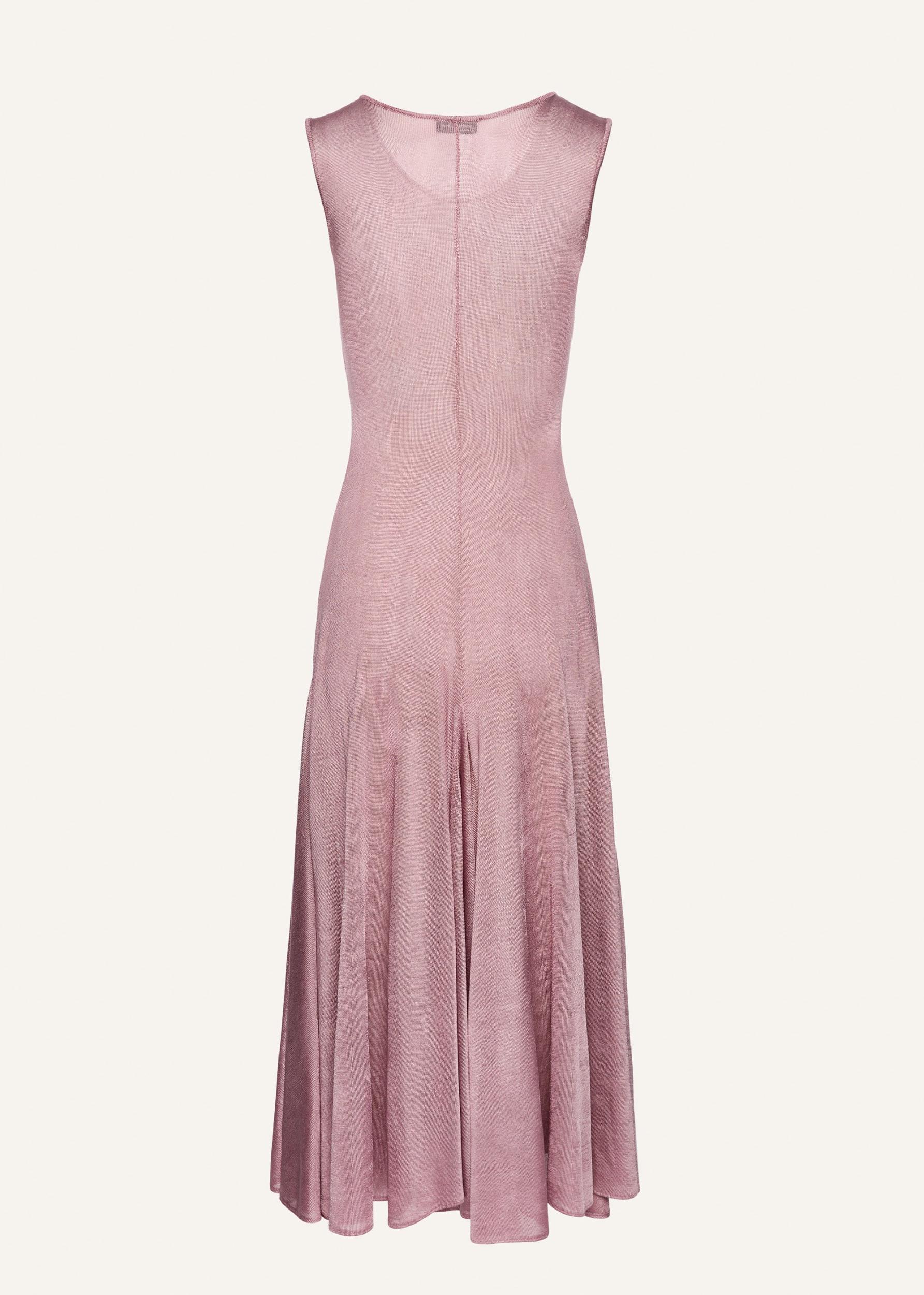 Drop waist dress in metallic pink Product Image