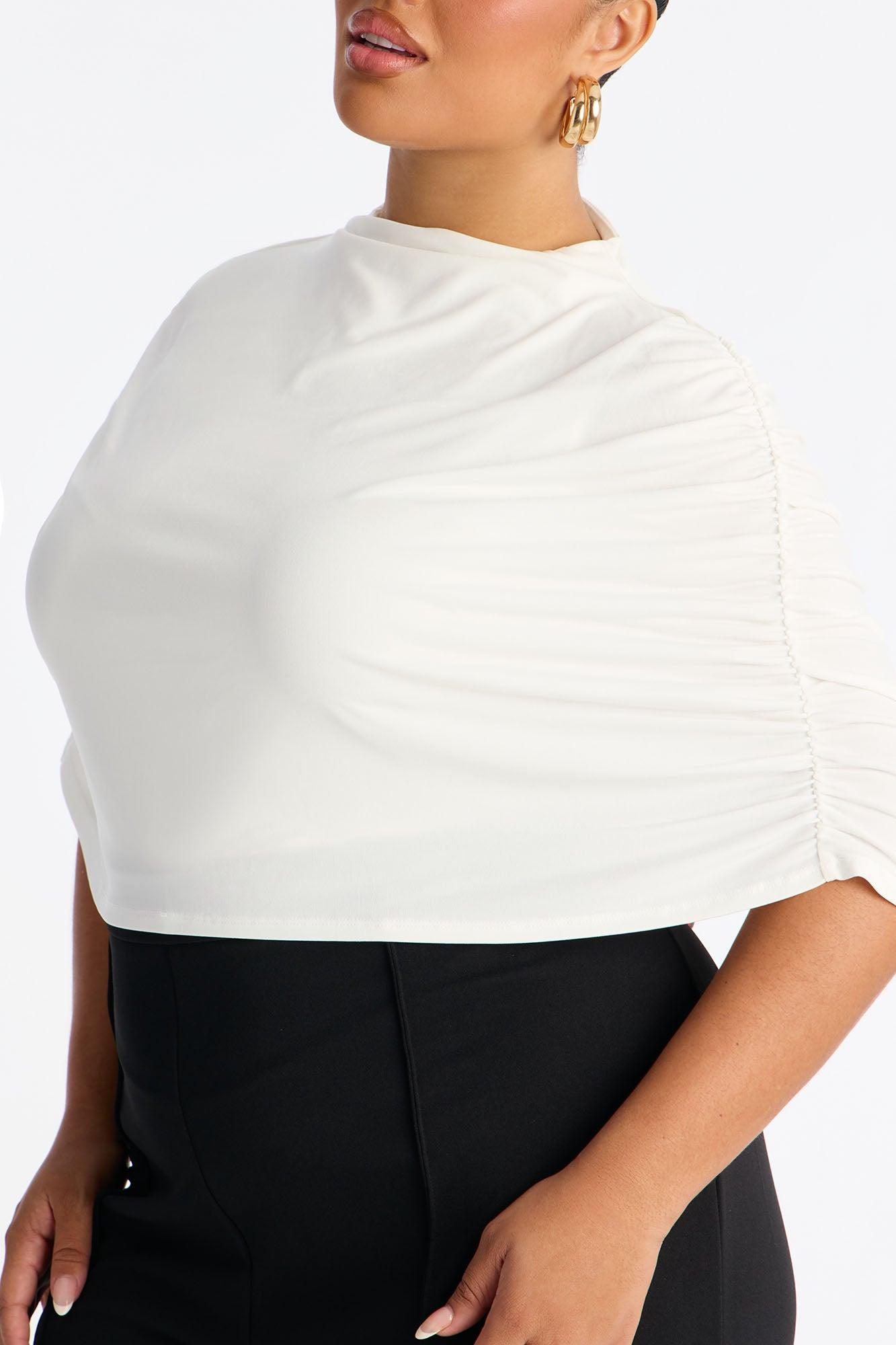 Carina Cape Sleeve Jumpsuit - Black/White Female Product Image