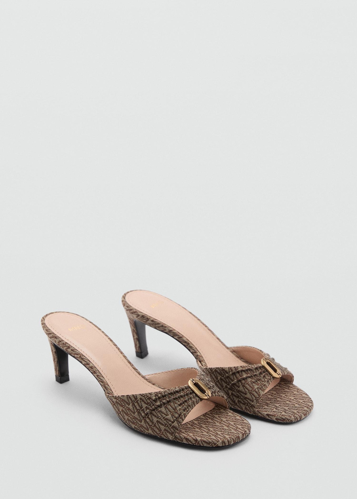 Heeled sandals with metallic detail - Women | MANGO USA Product Image