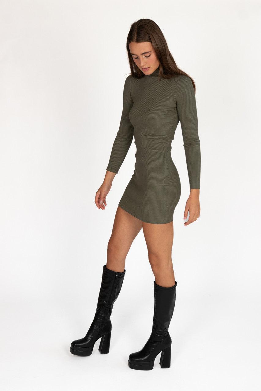 Olive 90's Sweater Dress Product Image