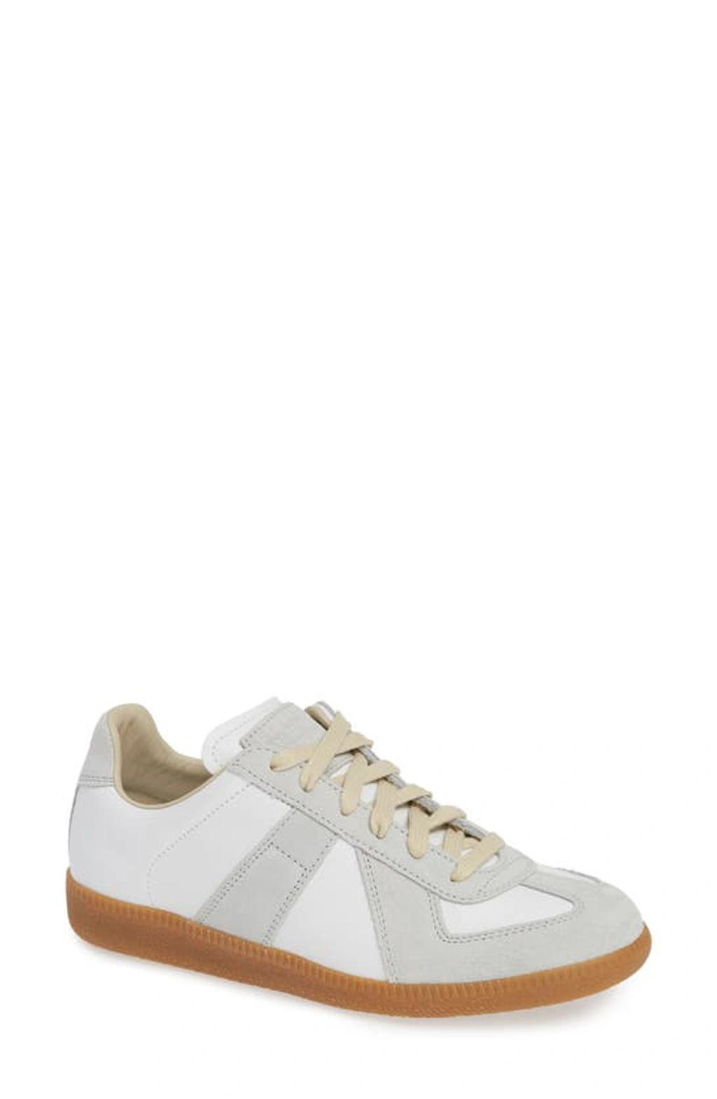 MAISON MARGIELA Replica Leather And Suede Sneakers In White Product Image
